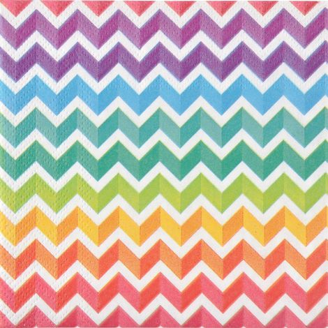 Lot de 20 serviettes papier 33 x 33 cm Arc en ciel (1/2)