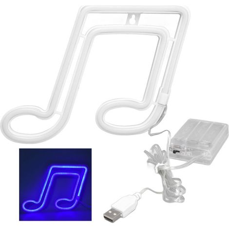 LED néon Note de musique nuit Concert applique murale fête suspendus bleu (1/5)