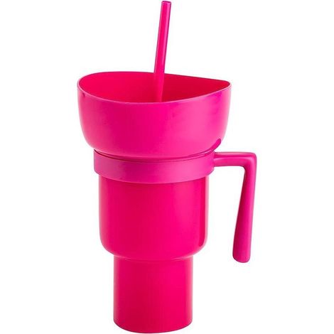 Tasse à pop-corn Tasse à snacks Tasse multifonctionnelle-Rose (1/5)