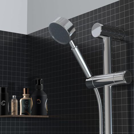 304 Edelstahl Hochdruck-Duschkopf, Handbrause mit 310 Düsen, Wassersparfunktion, G 1/2 Anschlussgewinde (1/5)