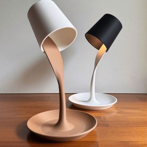 Lampe LED sans fil - - Sans fil - À piles - Plateau intégré - Boutons tactiles - Noir et blanc (1/4)