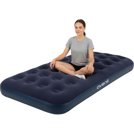 Matelas Gonflable Twin-Size 191x99x22 cm, Matelas de Camping Gonflable pour 1 Personne, Coil-Beam, Bleu, jusqu'à 150 kg, Tente Camping Maison lit d'appoint (1/5)