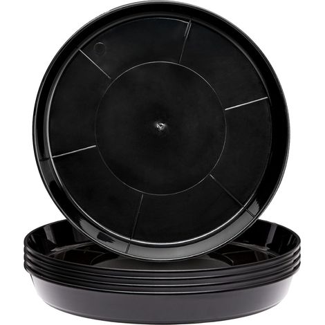 Garronda Soucoupes pour Pots Horticulture Ronds GD-0026 (5 Pièces Noir, ⌀ 35 cm H 5 cm)