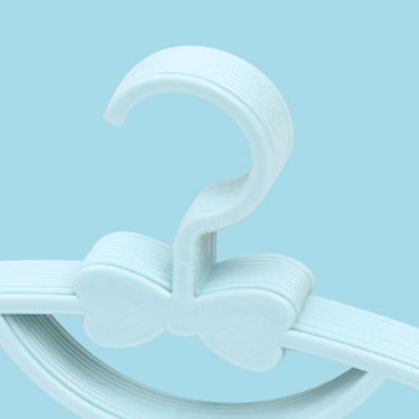 10 Pièces Cintres de Séchage pour Enfants en Plastique Épais avec Nœud Papillon Bleu pour Bébé et Tout-Petit (1/5)