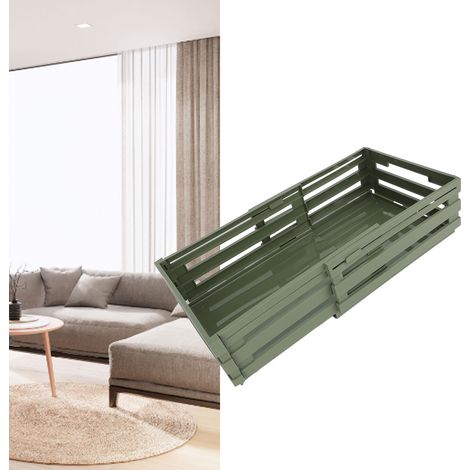 Ausziehbare Aufbewahrungsbox aus PP, stapelbare Organizer-Box für Wohnzimmer und Büro, ausziehbar von 30,5 bis 51,5 cm, grün. (1/5)