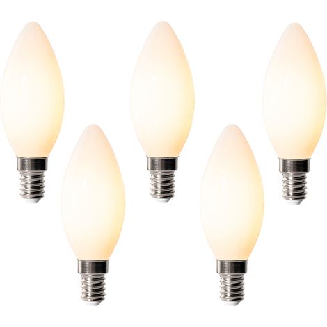 LUEDD Lot de 5 Ampoule LED E14 à intensité variable B35 opale 4W 400 lm 2200K