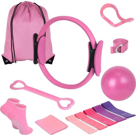 11-teiliges Pilates-Set, Pilates-Zubehör, Fitnessgeräte, zur Kräftigung von Oberschenkeln, Gesäß, Bauch und Beinen, für das Training im Fitnessstudio, für Männer und Frauen
