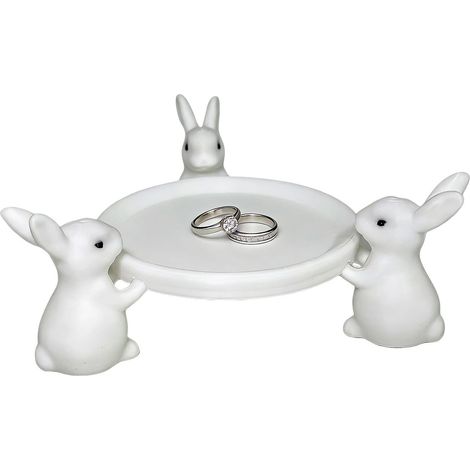 Plat à Bonbons Lapin – Plateau Lapin Ornement Support à Gâteau Support de Rangement Décoratif Organisateur de clés de bijoux, présentoir de décoration de maison de pâques, accessoire de Table de che (1/5)