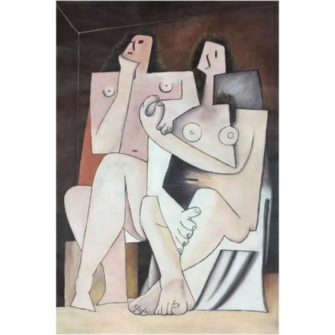 Impression Sur Toile Copie de peinture à l'huile de figures abstraites Tableau Abstrait Decoration Murale,Sans cadre, 50x70 cm (1/4)