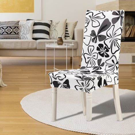Housse de chaise élastique imprimée en polyester, amovible et protectrice, pour la maison, les mariages et les hôtels. (1/5)