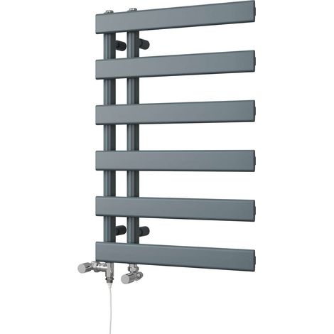 Agar - Anthracite Dual Fuel Towel Rail H748mm x W500mm Standard (1/3)