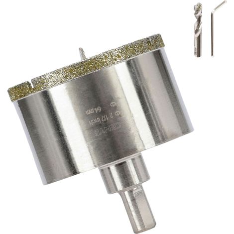 2-1/2 Pouces 64mm scie cloche carrelage foret diamant carrelage avec foret de centrage Revêtue de diamant Adaptée pour Verre Marbre Porcelaine et Céramique (1/5)