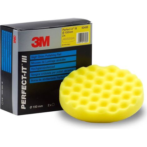 3M 50488 TAMPONE 150MM IN SPUGNA ONDULATA GIALLA 1 PEZZO
