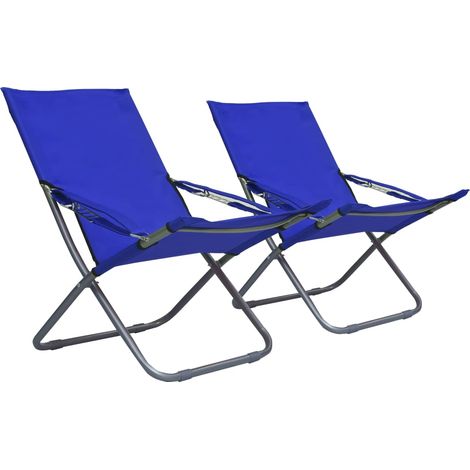 Klappbare Strandstühle 2 Stk. Stoff Blau