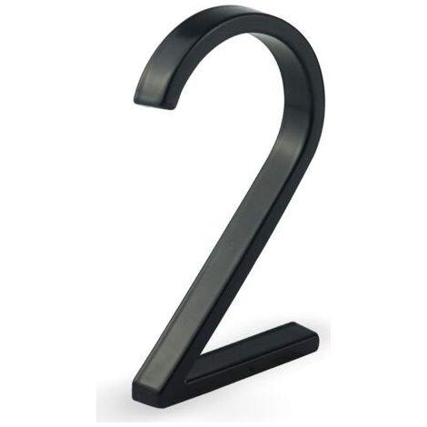 Plaque de numéro de maison flottante 5 pouces – Numéros de porte modernes en métal noir – Installation sur bois et béton – Style élégant et lisible (1/5)