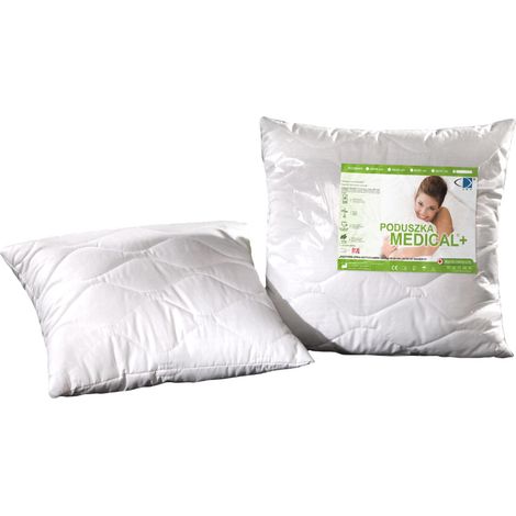 Almohada antialérgica de 45x45 cm, color blanco médico.