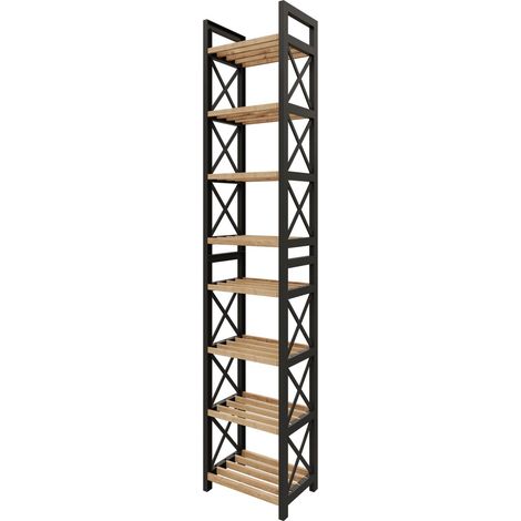 Étagère multifonctionnelle en bois "Mini" 23 x 18 x 128 cm - Noir (1/4)