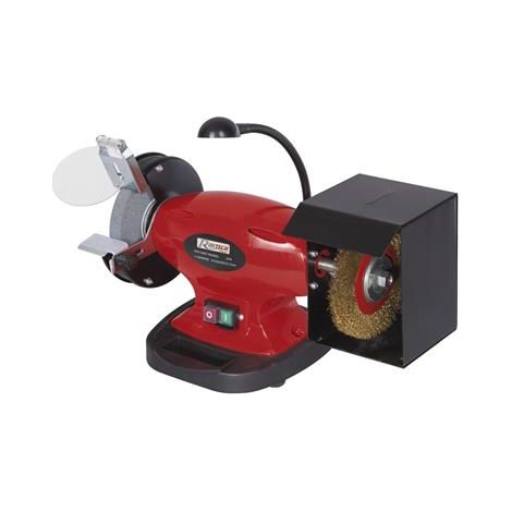 Destockoutils – Touret à meuler 150mm – Puissance 170W – Vitesse 2840 tr/min – Meule classique et brosse laiton – Pour ébavurage et polissage précis
