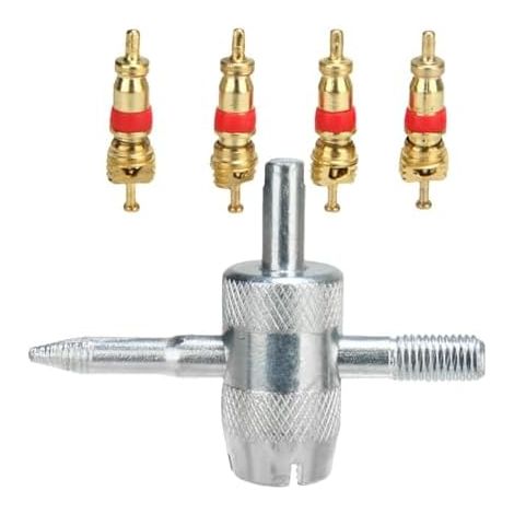 Outil de démontage noyau valve en métal – Kit complet réparation pneu portable pour pneus, entretien , voiture, camion, vélo, moto et - (1/5)