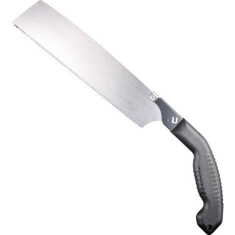 Scie à main à dents fines en acier à haute teneur en carbone — Scie à bois ergonomique — Poignée antidérapante — Scie polyvalente pour la maison et le jardin — Scie de style japonais de 265 mm
