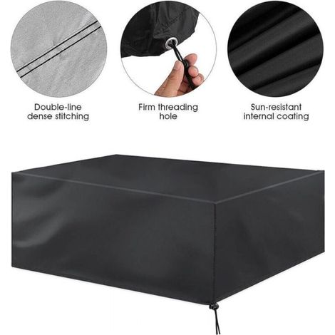 213x132x72 cm garden furniture covers, furniture covers, terrace chair covers, black (1/5)