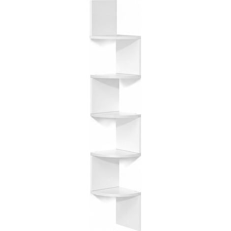 Relaxdays Scaffale angolare , HxLxP: 125 x 20 x 20 cm, 5 ripiani, MDF, design zigzag, libreria (1/5)
