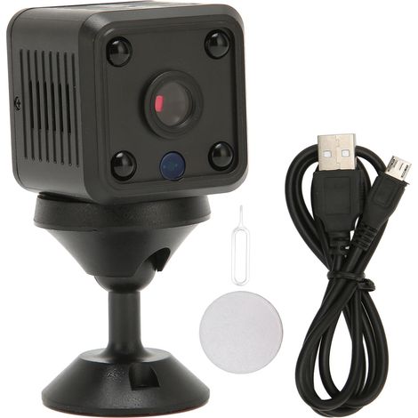 Mini Caméra WiFi HD 1080P avec Détection de Mouvement et Vision Nocturne, Base Magnétique Rotative pour Surveillance Domestique