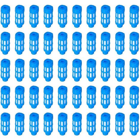 Pneumatischer Kunststoff-Schalldämpfer, Luftleitungs-Durchflussregler, Abgasschalldämpfer, Kompressoranschluss, Blau, 50 Stück, PSU‑01