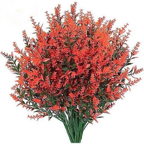 Bouquet de lavande artificielle en plastique, fleurs artificielles, décoration de mariage champêtre, plante artificielle, fausses fleursrouge (1/5)