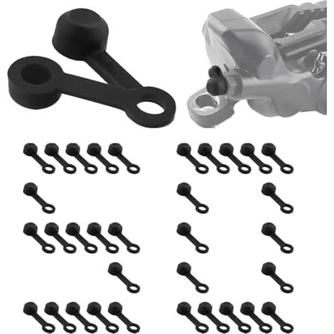 Couvercle de Purgeur Frein - Accessoires Cyclisme Caoutchouc Bouchon Nipple Purge Hydraulique,pour Cycliste Adulte VTT Route Vélo Voiture Moto (1/5)