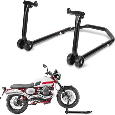 Jiubiaz Caballete elevador delantero para moto, acero pintado, ajustable 20–28 cm, negro (1/5)