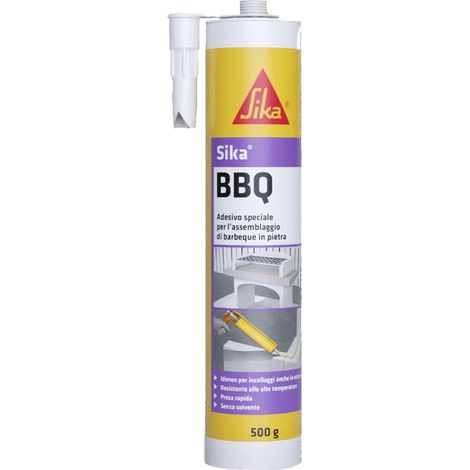 Sika - Sika BBQ, Beige Chiaro - Adesivo per l'assemblaggio di barbecue prefabbricati e mobili da giardino - Pronto all'uso - Cartucce da 500g (1/4)