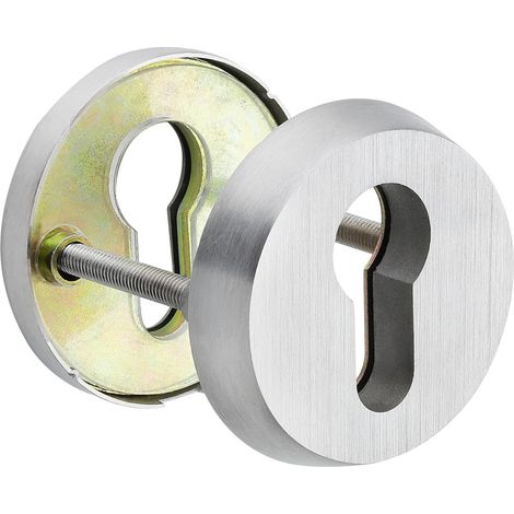 Sicherheitsrosette – 1 Stück – Mattierter Edelstahl V2A – Einbruchschutzklasse ES1+FS – Für gepanzerte Außentüren – Durchmesser 53 mm (1/4)