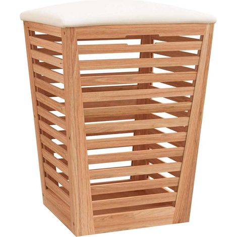 vidaXL Badezimmerhocker 40,5x40,5x56 cm Massivholz Nussbaum