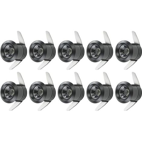 10 Mini Spots LED 1W Encastrables Avec Transformateur Séparé Pour Vitrine, Cuisine, Escaliers, Placard, 90-265V AC (1/5)