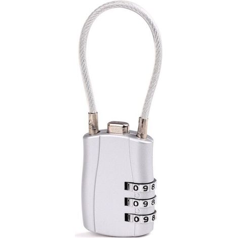 Cadenas argenté, lot de 2 cadenas pour valise, cadenas à combinaison, cadenas à bagages (1/5)