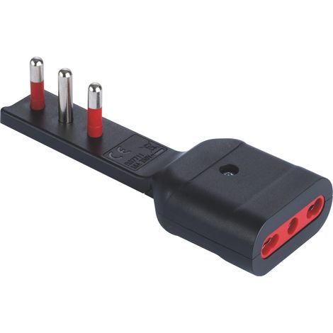 Rosi ADATTATORE ULTRA PIATTO 16Ah  2P+T - Presa 16 Ah  Col. Nero