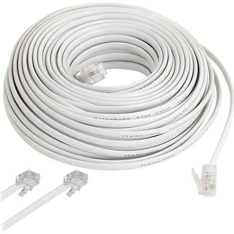 Câble Téléphonique Mt 10 Mètres 10 Rj11 Modular Téléphone Modem Plug Adsl (1/2)