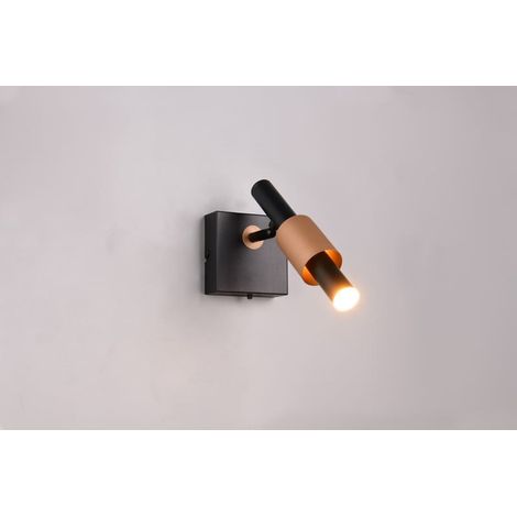 Applique led integree en metal noir mat et cafe 1xsmd trio - ikaris