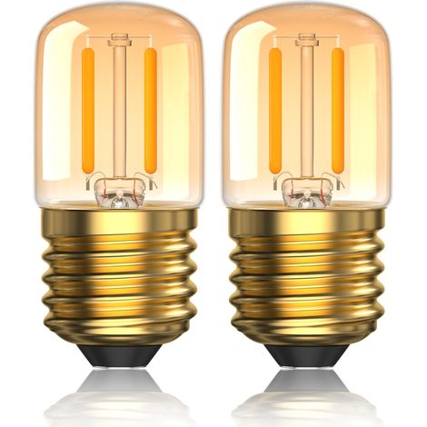 2 W Dimmable Ampoule E27 LED Ultra Chaud 2200 K Ampoules Veilleuse Gros Culot à Vis Équivalent 15 W Ampoule Pygmée E27 T28 à Vintage Filament 2 Pack (1/4)