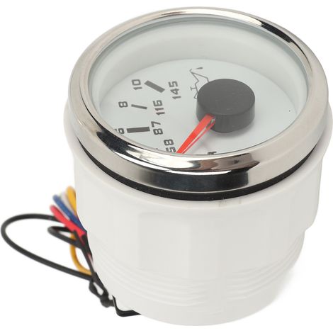 Jauge de pression d'huile 52mm cadran blanc liseré argenté DC 9-32V 0-10Bar manomètre bus CAN pour camping-car yacht bateau marin (1/5)