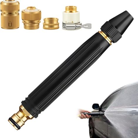 Buse Arrosage Haute Pression - Lot de 3 - Acier Inoxydable - 3 Modes Jet - Lavage Auto Jardin - 16,4cm (1/5)