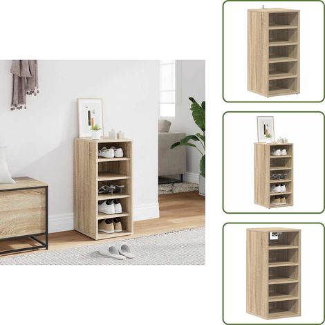 Mueble de roble - vidaXL Mueble zapatero madera contrachapada roble Sonoma 31,5x35x70 cm - Mueble de madera contrachapada