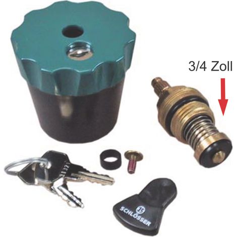 Wassersafe 3/4 Zoll abschließbar für Auslaufventil inkl. Spindel für Garten Wasserhahn (1/2)