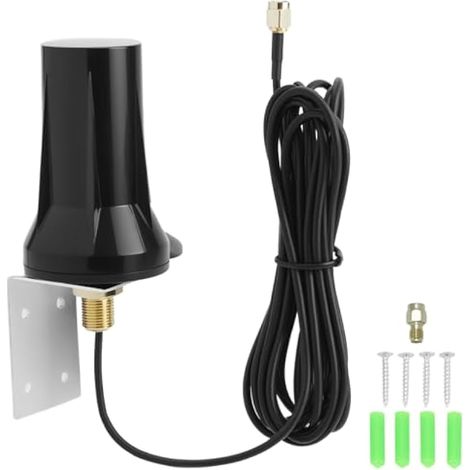 Antenne 5G 4G LTE Étanche, Gain élevé 12 dBi, Polarisation Verticale, Connecteur Mâle SMA avec Câble de 3 m, pour Routeurs et Modems (1/5)