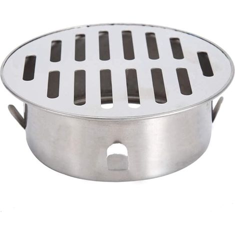 SHINING HOUSE Siphon de sol, siphon de sol rond, 1 pièce couvercle de siphon de sol en acier inoxydable siphon de sol antiblocage pour balcon pour utilisation dans la cour extérieure 12,8 12,8 cm (bo (1/5)
