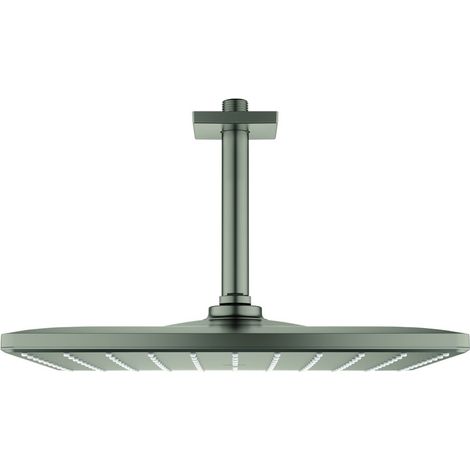Grohe Rainshower Mono 310 Cube Kopfbrauseset, Deckenauslass 142mm, 1 Strahlart, max. Durchfluss 7,5l/min, Satin Steel, 26566MS0 (1/4)
