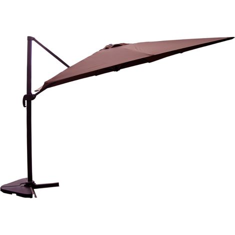 Sonnenschirm braun, quadratisch, 3 x 3 m, um 360° drehbar PALATINO