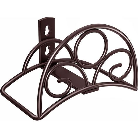Metal Wall Mount Garden Hose Holder - Bronze (1/5)
