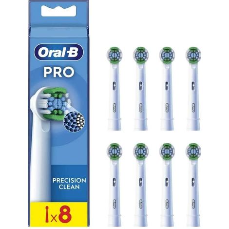Oral-B Kit de brosses à dents Precision Clean EB20RX-8 Têtes de brosse Pour adultes 8 têtes de brosse incluses Blanc